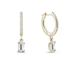 Visací náušnice s emerald diamanty ve žlutém zlatě KLENOTA