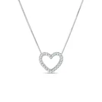 Náhrdelník ve tvaru diamantového srdce z bílého zlata KLENOTA