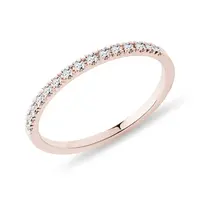 Prsten z růžového zlata s pavé diamanty KLENOTA