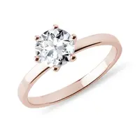 Zásnubní prsten s 1ct diamantem v růžovém zlatě KLENOTA