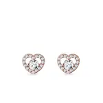 Diamantové náušnice srdce z růžového zlata KLENOTA