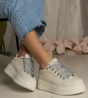 Gemre Beige women's sneakers with chunky laces Kessa