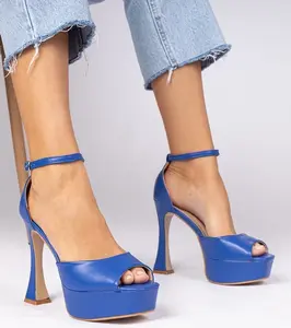 marka niezdefiniowana Blue high heel sandals Tesli