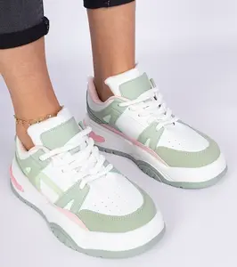 Gemre Luciana green sneakers with thick laces
