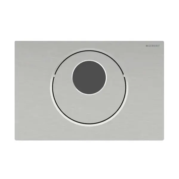 Geberit Sigma10 - Elektronické ovládání splachování, bateriové napájení, kartáčovaná/leštěná nerez 115.891.SN.6