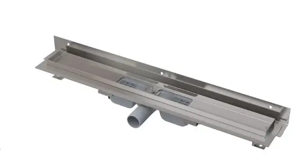 Alcadrain Odtokové žlaby - Sprchový žlab Flexible Low 105 cm, s nastavitelným límcem ke stěně, nerez APZ104-1050