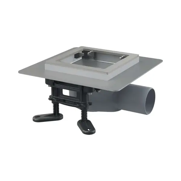 Alcadrain Odtokové kanálky - Podlahová vpust boční 13x13 cm, nízká, kombinovaná SMART zápachová uzávěra, bez roštu APV120