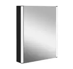 kielle Arkas I - Zrcadlová skříňka s LED osvětlením, vyhříváním a USB portem, 55x70x13 cm, matná černá 50111614