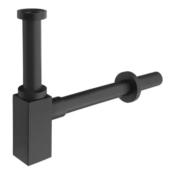 Sapho Sifony - Umyvadlový sifon 1 1/4, odpad 32 mm, hranatý, černá mat SI415