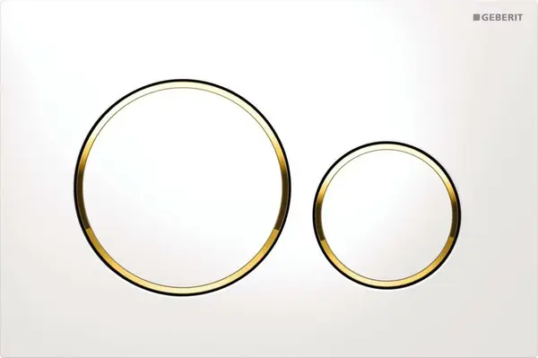 Geberit Sigma20 - Ovládací tlačítko splachování, bílá/pozlacená 115.882.KK.1