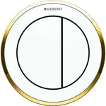 Geberit Splachovací systémy - Oddálené ovládání typ 10, pneumatické, pro 2 množství splachování, bílá/pozlacená 116.055.KK.1