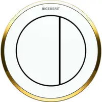 Geberit Splachovací systémy - Oddálené ovládání typ 10, pneumatické, pro 2 množství splachování, bílá/pozlacená 116.055.KK.1