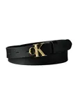 Calvin Klein Opasky 'Pebble Grain Monogram Buckle'  čierna