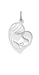 JVD Stříbrný přívěsek ve tvaru srdce Matka a dcera / Madona SVLP0893XH20000