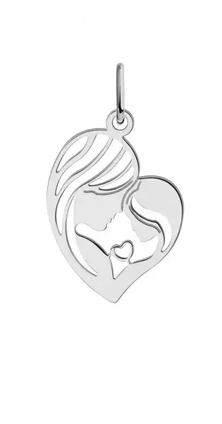 JVD Stříbrný přívěsek ve tvaru srdce Matka a dcera / Madona SVLP0893XH20000