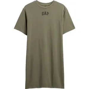 GAP V-FRCH LOGO TEE DRESS Dámske šaty, khaki, veľkosť
