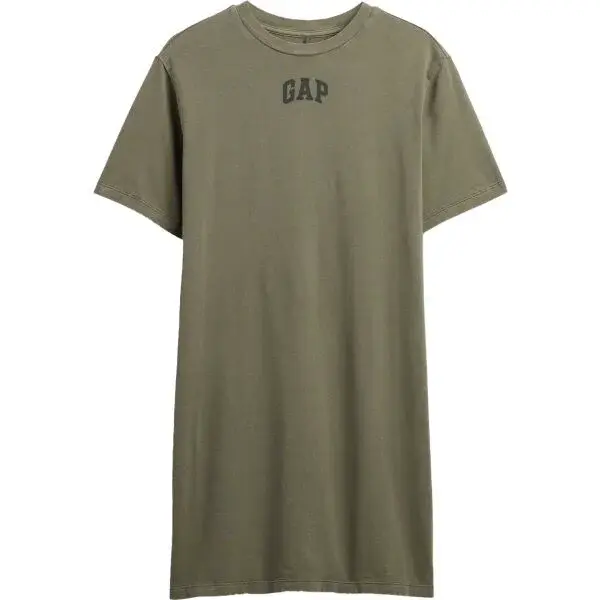 GAP V-FRCH LOGO TEE DRESS Dámske šaty, khaki, veľkosť
