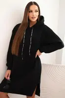 Kesi Włoski Dámská bavlněná mikina s kapucí zateplená černá