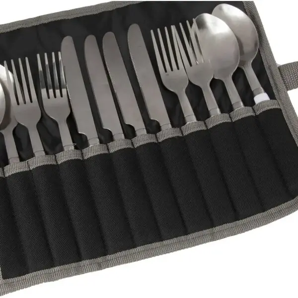 REGATTA OUTDOORS CAMPING CUTLERY SET Sada příborů, stříbrná, velikost