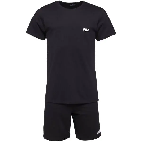 Fila SET SHORT SLEEVES T-SHIRT AND SHORT PANTS IN JERSEY Pánské pyžamo, černá, velikost
