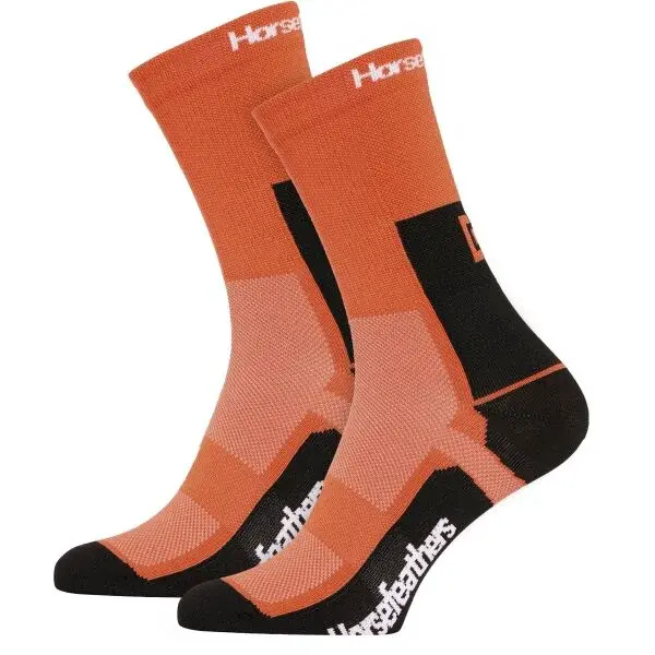 Horsefeathers CADENCE LONG Cyklistické ponožky, oranžová, velikost 44-47