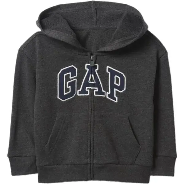 GAP V-FRCH LOGO Chlapecká mikina, tmavě šedá, velikost 2Y