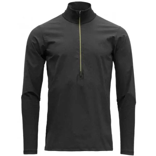 Devold RUNNING MERINO COVER ZIP NECK Pánská běžecká merino mikina, černá, velikost