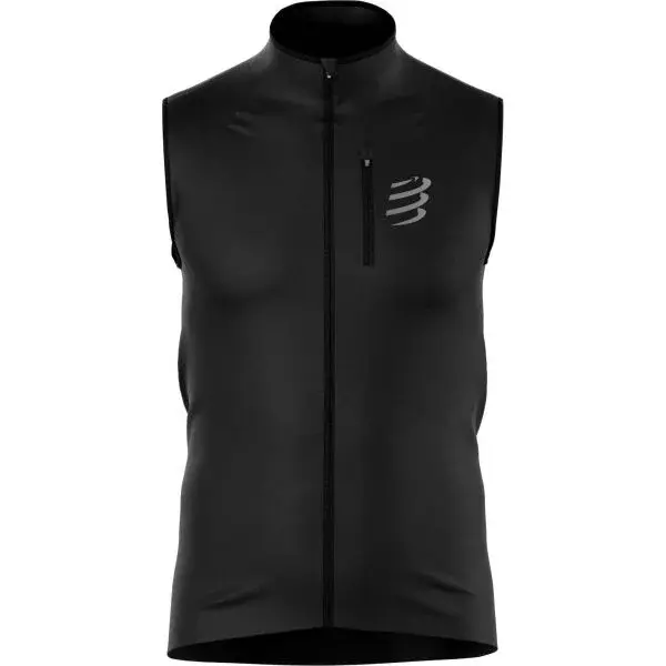 Compressport HURRICANE WINDPROOF M Pánská větruodolná vesta, černá, velikost