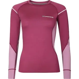 PROGRESS MERINO LS Dámské funkční Merino triko, vínová, velikost