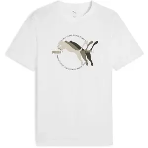 Puma GRAPHIC MULTIPLE CAT LOGO TEE Pánské triko, bílá, velikost