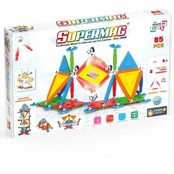 SUPERMAG magnetická stavebnice Multicolor 85ks
