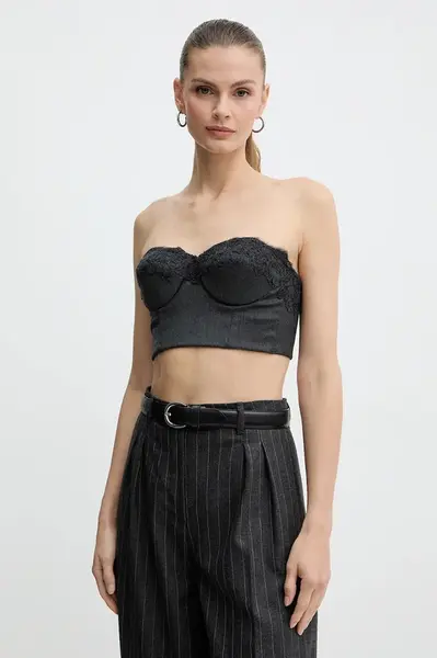 Top s příměsí vlny Ermanno Scervino LIFE černá barva, D474Y313CJWR