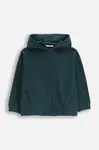Dětská bavlněná mikina Coccodrillo zelená barva, s kapucí, s aplikací, FROSTING PUDDLE GIRL KIDS