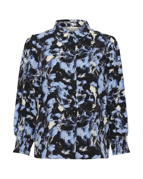 Kaffe Blúzka 'KA Lura'  nebesky modrá / čierna / šedobiela