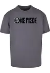 Merchcode Tričko 'One Piece Jolly Roger'  tmavosivá / čierna / biela