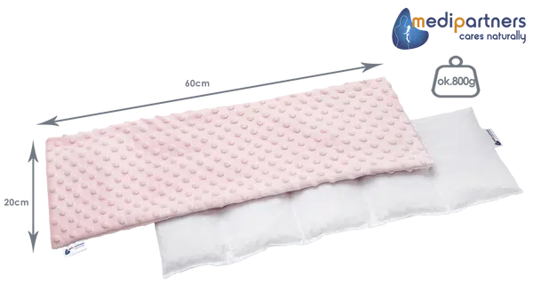 Medi Partners Temopot with cherry seeds large 20x60 – 5 chambers Minky – Light pink