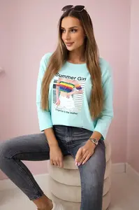 Halenka s potiskem Summer Girl mint