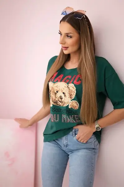 Halenka s potiskem Magic green