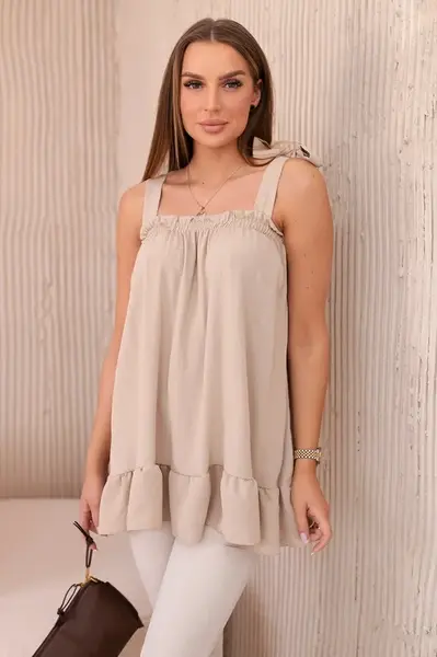 Halenka s mašličkami béžová