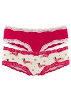 LASCANA Nohavičky  krémová / zmiešané farby / brusnicová