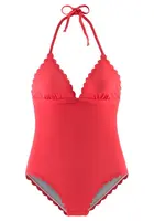 LASCANA Jednodielne plavky 'Scallop'  červená