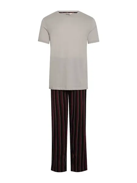 Dagi Dlhé pyžamo  svetlosivá / bordová / čierna