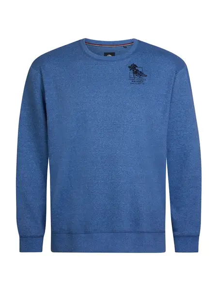 Petrol Industries Sveter  modrá melírovaná / čierna