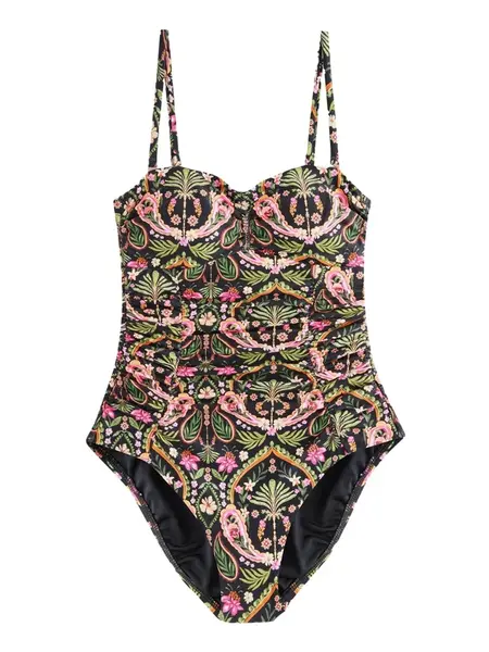 Next Jednodielne plavky  horčicová / zelená / ružová / čierna