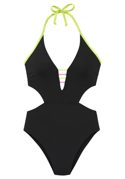 BUFFALO Jednodielne plavky  neónovo zelená / ružová / čierna