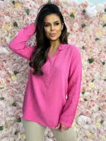 Růžová košile Och Bella BI-1144.hotpink