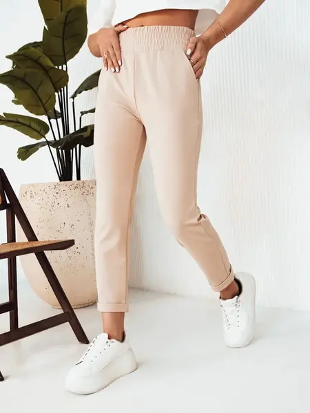 Spodnie damskie HILES beżowe Dstreet