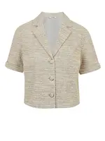 Orsay Světle hnědá dámská žíhaná halenka s krátkým rukávem - Dámské