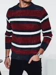 Sweter męski w paski czerwony Dstreet