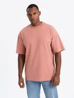 Ombre Men's cotton LOOSE FIT t-shirt with round neckline - pink